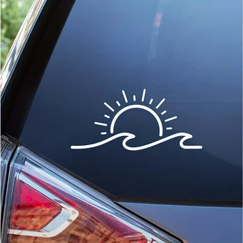 Auto Nálepky Beach-Pripravené Auto Príslušenstvo: Sun & Vlna Samolepky Pre Vášho Nárazníka, Kamión, Alebo Notebook, Auto Acesssories Tapety