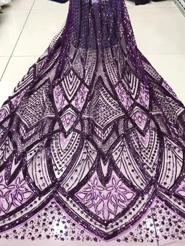 Africké francúzsky Fialová Čipky Textílie 2022 Vysoká Kvalita Materiálu, Čipky, Vyšívané Nigérijský Čipky Textílie pre Ženy Nosia J35211