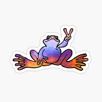 Trippy západ Slnka Peace Frog 5 KS Auto Samolepky pre Legrační Karikatúra Izba Batožiny Umenia Doma Okno, Chladnička Dieťa Anime Auto Obývacia Izba