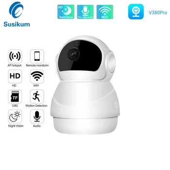 V380 Pro 3MP Zabezpečenia WIFI Fotoaparát Automatické Sledovanie MINI CCTV Krytý Smart Home Bezdrôtové Kamery Dva Spôsoby, ako Audio
