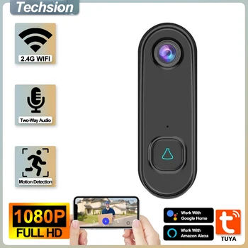 TUYA Video Zvonček Vonkajšie WIFI 1080P HD Telefón, Zvonček Fotoaparátu IR Nočné Videnie Bezpečnosti Video Interkom AC USB Power Smart Home