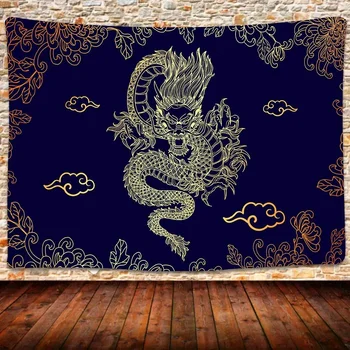 Dragon Umenie Gobelín Čínskej Mytológie Legenda Gobelín Dragon Fantasy Gobelín Stene Visia pre Spálne, Obývacia Izba Domova