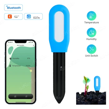 Tuya Smart Pôdy Tester Teplota a Vlhkosť Meter Thermo Vlhkomer Záhrada Automatizácie Závlahový Systém Bluetooth-kompatibilné